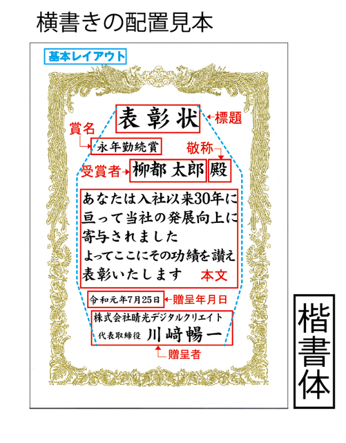 横書き見本