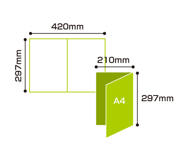 縦型２つ折パンフ図