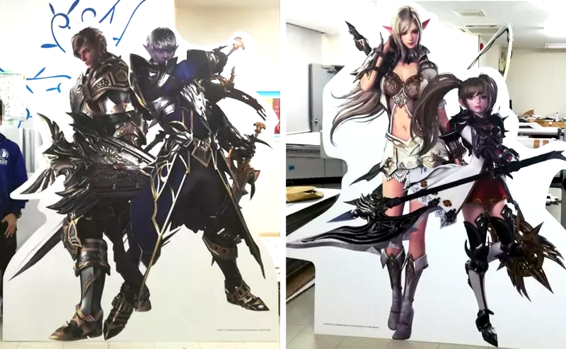 ゲームキャラクター等身大パネル事例